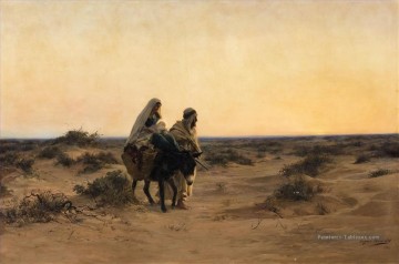 Le vol en Egypte Eugène Girardet orientaliste Peinture à l'huile